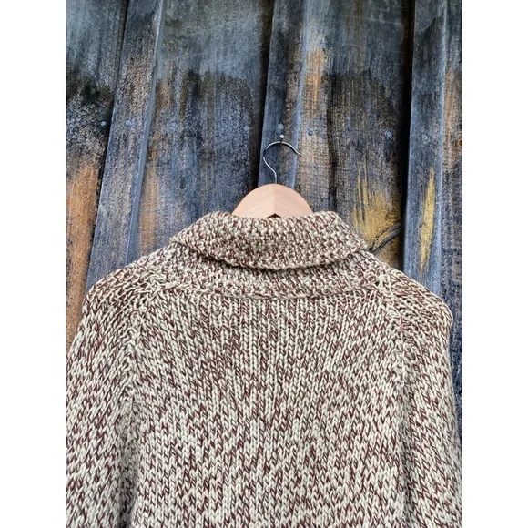 VINTAGE HAND KNIT cowichan horse hand knit wool zip up cardigan sweater large - Picture 9 of 9